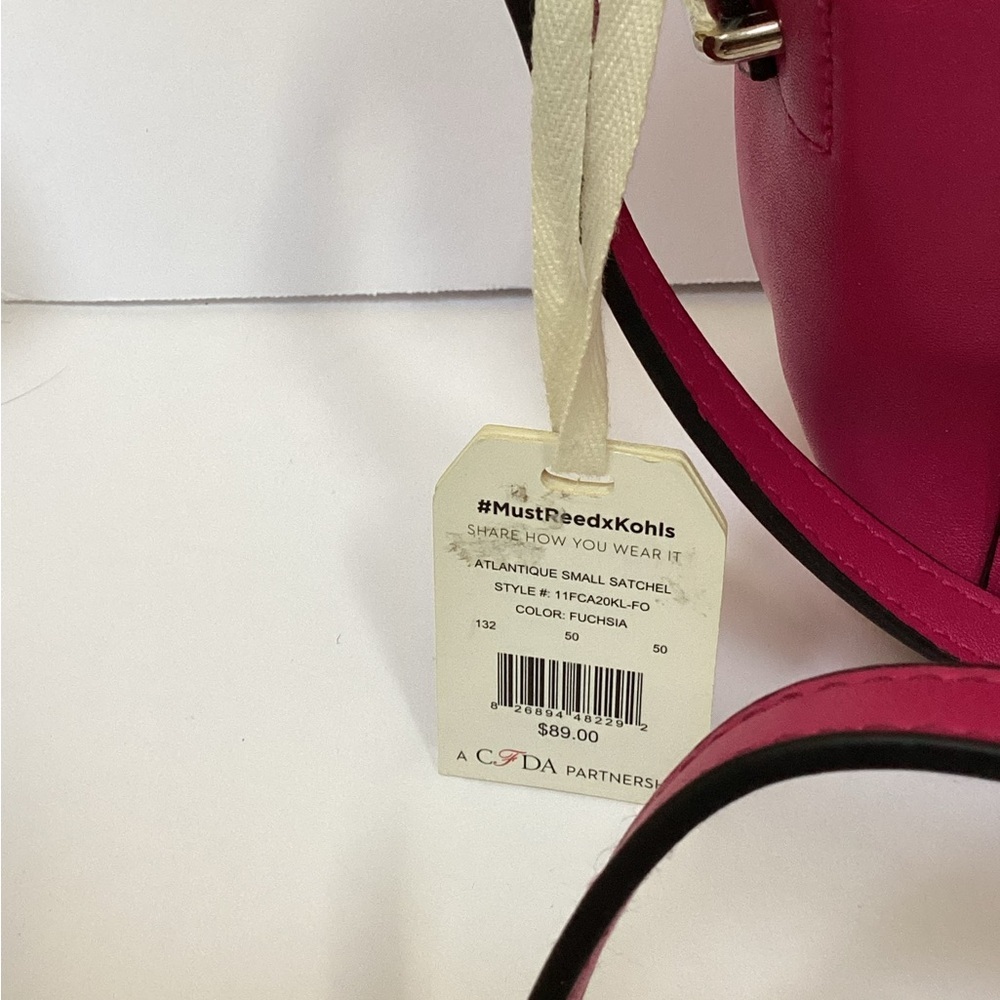 NWT REED special edition small Satchel/ crossbody. Vegan,  Fuschia and orange. - Picture 2 of 13